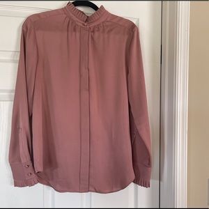 Ann Taylor Silk Blouse, Terracotta Mauve, Medium